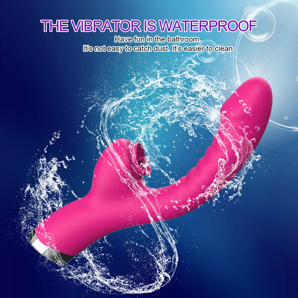 Tongue Licking Vibrator 2 In 1 Adult Women Sex Toys Dildos Vibrators Clitoris Stimulator With 20 Speeds Vibrators Sex Product - Blvck Lux