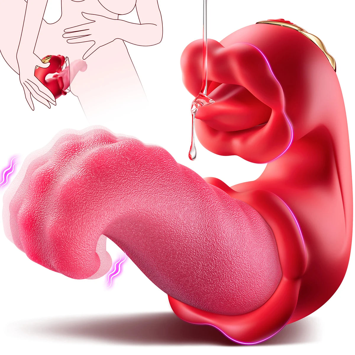 Rose Ecstasy 3-in-1 Tongue Vibrator – The Ultimate Pleasure Experience - Blvck Lux