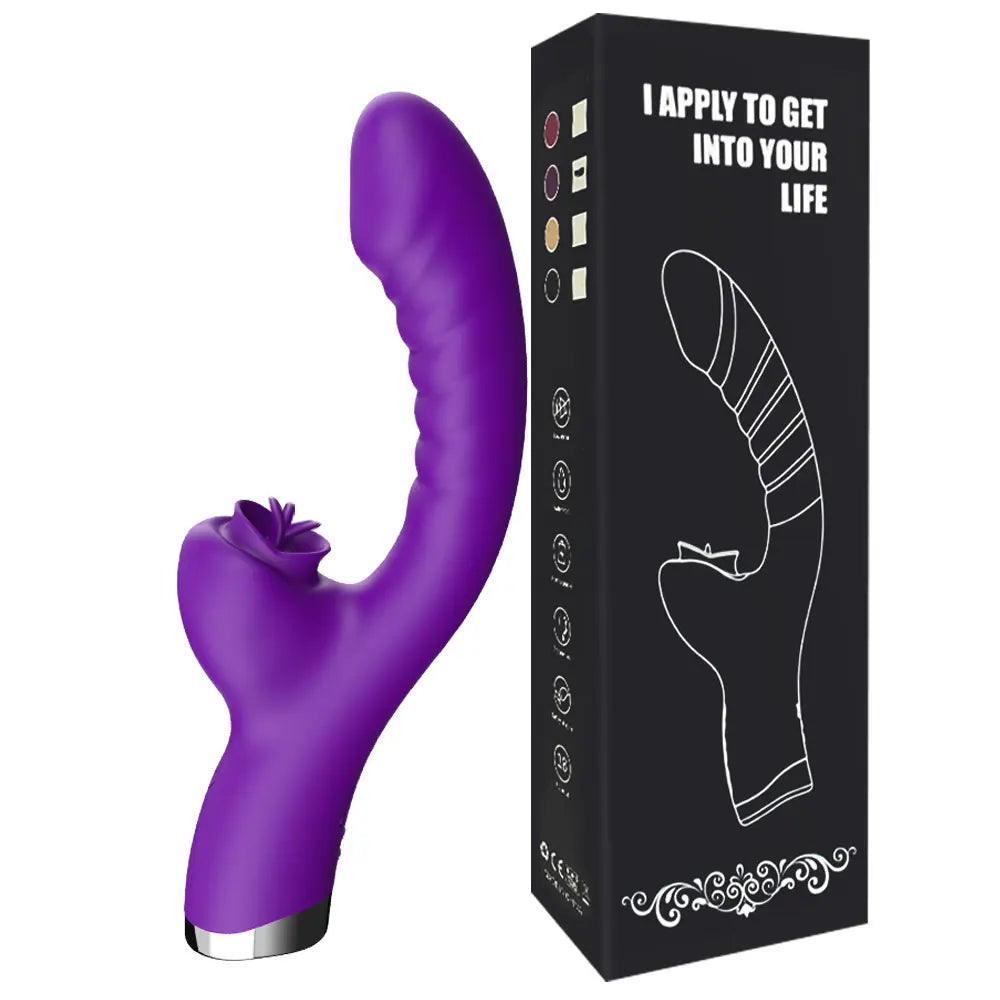 Tongue Licking Vibrator 2 In 1 Adult Women Sex Toys Dildos Vibrators Clitoris Stimulator With 20 Speeds Vibrators Sex Product - Blvck Lux