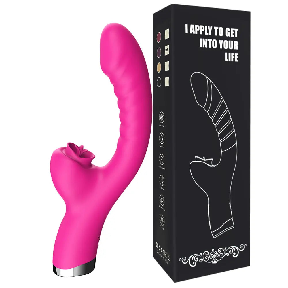 Tongue Licking Vibrator 2 In 1 Adult Women Sex Toys Dildos Vibrators Clitoris Stimulator With 20 Speeds Vibrators Sex Product - Blvck Lux