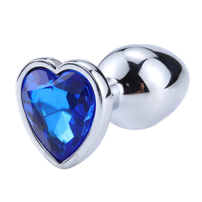 Anal Plug Heart 3 Sizes Stainless Steel Crystal Anal Plug Removable Butt Plug Stimulator Anal Sex Toys Prostate Massager Dildo - Blvck Lux
