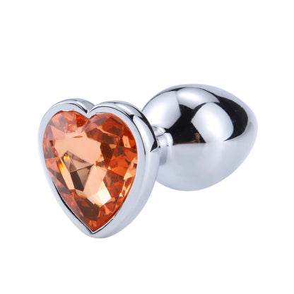 Anal Plug Heart 3 Sizes Stainless Steel Crystal Anal Plug Removable Butt Plug Stimulator Anal Sex Toys Prostate Massager Dildo - Blvck Lux