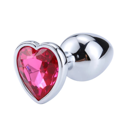 Anal Plug Heart 3 Sizes Stainless Steel Crystal Anal Plug Removable Butt Plug Stimulator Anal Sex Toys Prostate Massager Dildo - Blvck Lux
